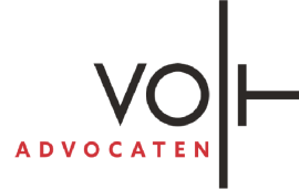 Logo van Volt Advocaten met zwarte en rode lettercombinatie op een witte achtergrond.