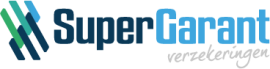 Logo van SuperGarant Verzekeringen met blauwe en groene accenten en slanke letters.