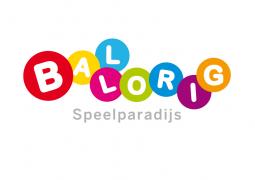 Ballorig-logo met kleurrijke letters en de tekst Speelparadijs.