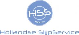 Logo van Hollandse SlijpService met een blauwe cirkel en de tekst HSS Since 1795.
