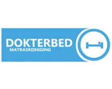 Blauw logo van DokterBed Matrassenreiniging met een bedicoon in een cirkel.