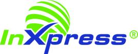 InXpress Nederland logo met groene wereldbol en blauwe bedrijfsnaam.