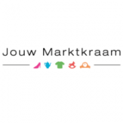 Logo van Jouw Marktkraam met iconen van een schoen, theepot, T-shirt, speelgoed en auto.