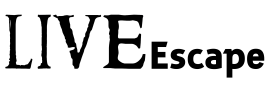Zwart-wit logo met het woord Live in grote, gedurfde letters.