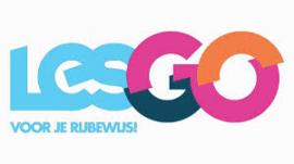 LesGO-logo in kleurrijke letters met de slogan Voor je rijbewijs! eronder.