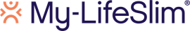 Logo van My-LifeSlim afslankinstituut met oranje en paarse elementen.