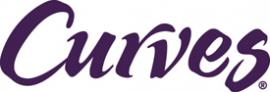 Het Curves-logo in paarse letters op een witte achtergrond.