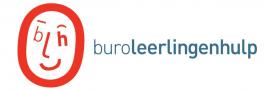 Logo van Buro Leerlingenhulp met rode omlijnd gezicht en de tekst buro leerlingenhulp.