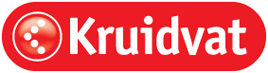 Kruidvat-logo met witte tekst op een rode achtergrond en een rood-wit symbool links.