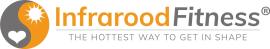 Logo van Infrarood Fitness met slogan The hottest way to get in shape met yin-yang symbool met hart en zon.