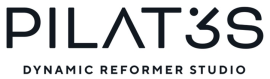 Logo van PILAT3S Dynamic Reformer Studio met zwarte tekst op een witte achtergrond.