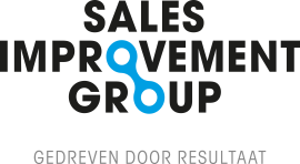 Logo van Sales Improvement Group met de tekst Gedreven door resultaat en een blauw verbindingssymbool.