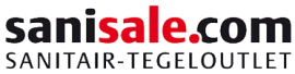 Logo van Sanisale.com met de tekst SANITAIR-TEGELOUTLET.