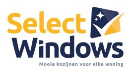Select Windows logo met slogan: Mooie kozijnen voor elke woning.