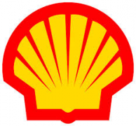 Het gele en rode logo van Shell in de vorm van een gestileerde schelp.