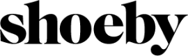Shoeby logo in zwarte letters tegen een witte achtergrond.