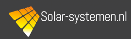 Logo van Solar-systemen.nl met oranje en gele zonnepanelen op donkergrijze achtergrond.