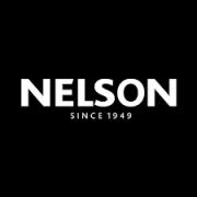Nelson-logo op een zwarte achtergrond met de tekst Since 1949.