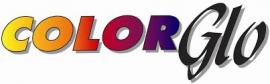 Color Glo logo met kleurrijke en stijlvolle letters tegen een witte achtergrond.