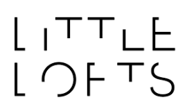 Logo van Little Lofts met minimalistisch letterontwerp in zwart op een witte achtergrond.