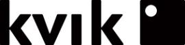 Het zwarte en witte logo van Kvik, specialist in keukens, badkamers en garderobes.