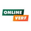 Logo van Onlineverf.nl met groene en oranje achtergrondvlakken en witte tekst.