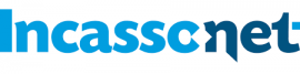 Incassonet-logo in blauwe en donkerblauwe letters op een witte achtergrond.