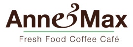 Logo van Anne&Max met de slogan Fresh Food Coffee Café.