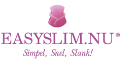 Easyslim.nu-logo met roze corset en slogan Simpel, Snel, Slank!.