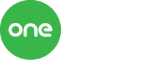 One Mobility logo met een groen cirkelvormig embleem en de tekst 'one' erin.