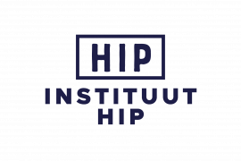 Logo van Huiswerkinstituut HIP met tekst HIP in een rechthoek en daaronder de woorden Instituut HIP.