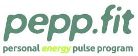 Pepp.fit logo met de slogan personal energy pulse program in groene en gele letters.