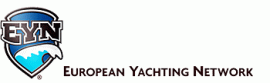 EYN-logo met golven en tekst European Yachting Network op witte achtergrond.