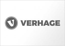 Verhage-logo met de letter V in een cirkel links van de merknaam.