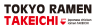 Logo van Tokyo Ramen Takeichi met tekst en een rode kom met eetstokjes.