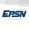 EPSN Workforce logo met slogan we provide growth op een witte achtergrond met grijze accenten.