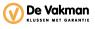 Logo van De Vakman met de tekst Klussen met Garantie en een oranje vink in een cirkel.
