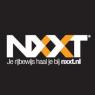 NXTT-logo met slogan: Je rijbewijs haal je bij nxxt.nl, op een zwarte achtergrond.