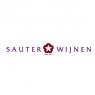 Logo van Sauter Wijnen met paarse tekst en een rode stervormige bloem als middelpunt.