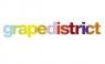 Gekleurde tekst van het logo van Grapedistrict tegen een witte achtergrond.