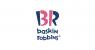 Baskin-Robbins logo met roze en blauwe letters BR en bedrijfsnaam eronder.