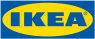 Het blauwe IKEA-logo in een gele ovale achtergrond.
