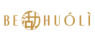 Logo van Be Huólì met een gestileerd wereldbolontwerp in goudkleurige letters.