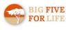Logo van Big Five for Life met een boomsilhouet in een cirkel en de tekst in verschillende kleuren.