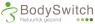 BodySwitch logo met een groene, gestileerde figuur en de tekst Natuurlijk gezond in lichtgroene tinten.