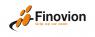 Finovion-logo met de slogan Grip op uw zaak en oranje grafisch element links.
