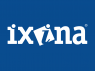 IXINA-logo in witte letters op een blauwe achtergrond.