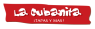 Logo van La Cubanita met de tekst ¡TAPAS Y MAS! op een rood achtergrond.