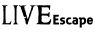 Zwart-wit logo met het woord Live in grote, gedurfde letters.