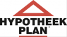 Logo van Hypotheek Plan met een rode driehoek boven de bedrijfsnaam in zwarte hoofdletters.